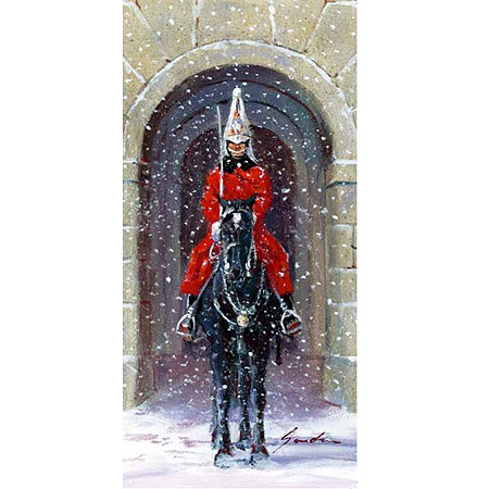 英国乗馬協会クリスマスカードー雪の騎馬警官