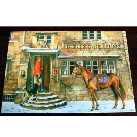 英国乗馬協会クリスマスカード〜THE HORSE & HOUND INN