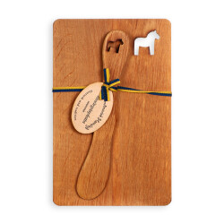 ダーラナホースの木製プレート　ナイフ付