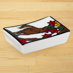 花札風 干支ミニ角小皿 午